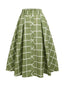 Jupe Swing Vintage Année 50 Vert à Carreaux Rétro Chic
