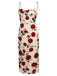Robe Crayon à Bretelles Roses des Années 1960 Élégant Chic