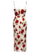 Robe Crayon à Bretelles Roses des Années 1960 Élégant Chic