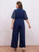 [Grande Taille] Combinaison uni bleu foncé à manches évasées des années 1930