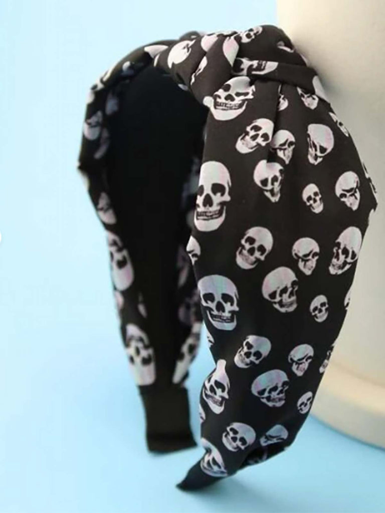 Bandeau fantôme crâne à carreaux d'Halloween vintage
