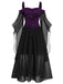 Robe à bretelles rouge manches transparentes Halloween des années 1950