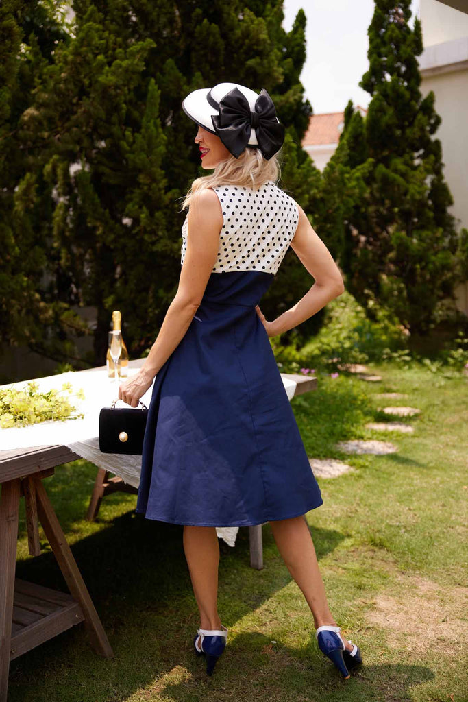 [Prévente] Robe Swing Vintage Année 50 Patchwork Avec Veste Soirée Cocktail Chic