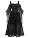 Robe à bretelles rouge manches transparentes Halloween des années 1950