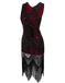 Robe Charleston Soirée Vintage Année 20 Gatsby à Franges Paillettes Chic