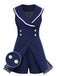 [Prévente] Combishort Marin Boutons Perlés Bleu Marine Années 1950