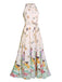 [Prévente] Robe maxi à licou et papillon fleurs Années 1950