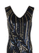 Robe Charleston Vintage Année 20 Gatsby À Paillettes Noire Soirée Chic