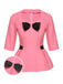 Haut patchwork noir et rose à taille nœud des années 60