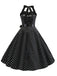 Robe Cocktail à Pois Bleue années 1950