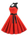 Robe Cocktail à Pois Bleue années 1950
