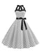Robe Cocktail à Pois Bleue années 1950