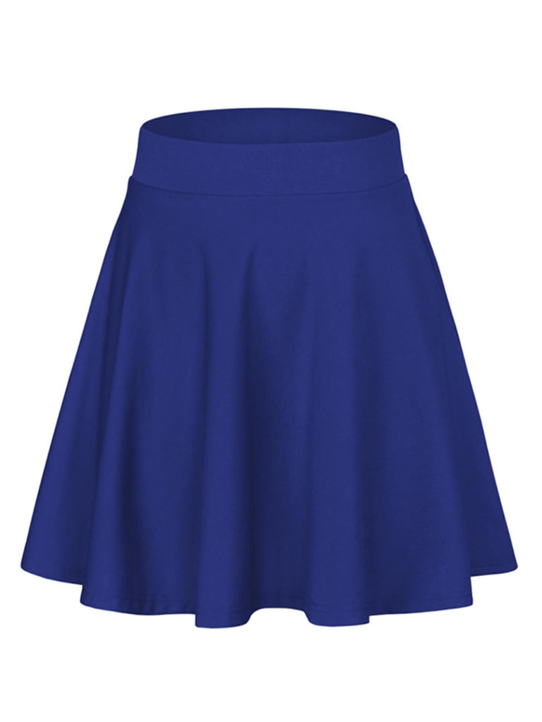 Jupe trapèze unie mi-cuisse des années 1940