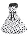 Robe patchwork en dentelle à pois blanc des années 1950