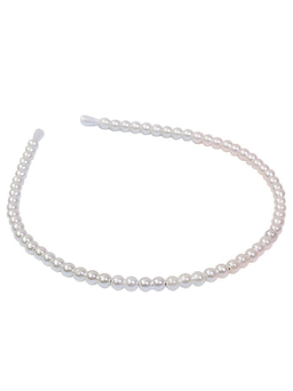 Bandeau Rétro en Perles Blanches