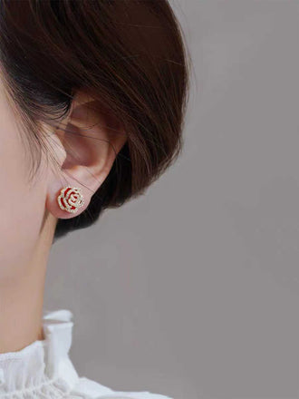 Boucle d'oreille florale en diamant vintage