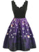Robe Vintage à Col V Années 50 de Santa Noire et Violette à Patchwork