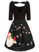 Robe Vintage Année 50 à Motifs Père Noël Costume de Noël