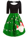 Robe Vintage Année 50 à Motifs Père Noël Costume de Noël