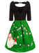 Robe Vintage Année 50 à Motifs Père Noël Costume de Noël
