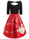 Robe Vintage Année 50 à Motifs Père Noël Costume de Noël