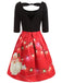 Robe Vintage Année 50 à Motifs Père Noël Costume de Noël