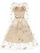 Robe Vintage Année 50 Florale Manches 3/4 Soirée Cocktail Pin Up