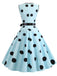 Robe Vintage Année 50 Bretelles À Pois Ceinture Cocktail Pin Up