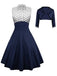 [Prévente] Robe Swing Vintage Année 50 Patchwork Avec Veste Soirée Cocktail Chic