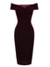 Robe Crayon Vintagr Année 60 Bordeaux en Velours Soirée Cocktail