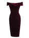 Robe Crayon Vintagr Année 60 Bordeaux en Velours Soirée Cocktail