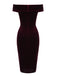 Robe Crayon Vintagr Année 60 Bordeaux en Velours Soirée Cocktail