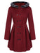 Veste Slim Vintage à Double Boutonnage en Fourrure Synthétique à Capuche Princess