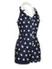 Combishort vintage bleu marine à revers et étoiles