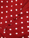 Robe crayon rouge à pois des années 1960 à col en V