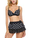 Maillot de Bain Noir à Pois avec Jupe