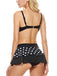 Maillot de Bain Noir à Pois avec Jupe