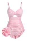 [Prévente] Maillot de bain froncé uni rose pâle des années 1950