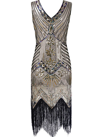 Robe Charleston Vintage Année 20 Gatsby à Paillettes Grande Taille Chic